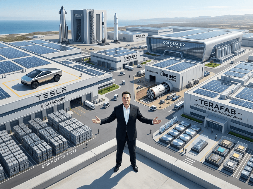 Tesla Partners with SpaceX to Construct Advanced Semiconductor Manufacturing Facility